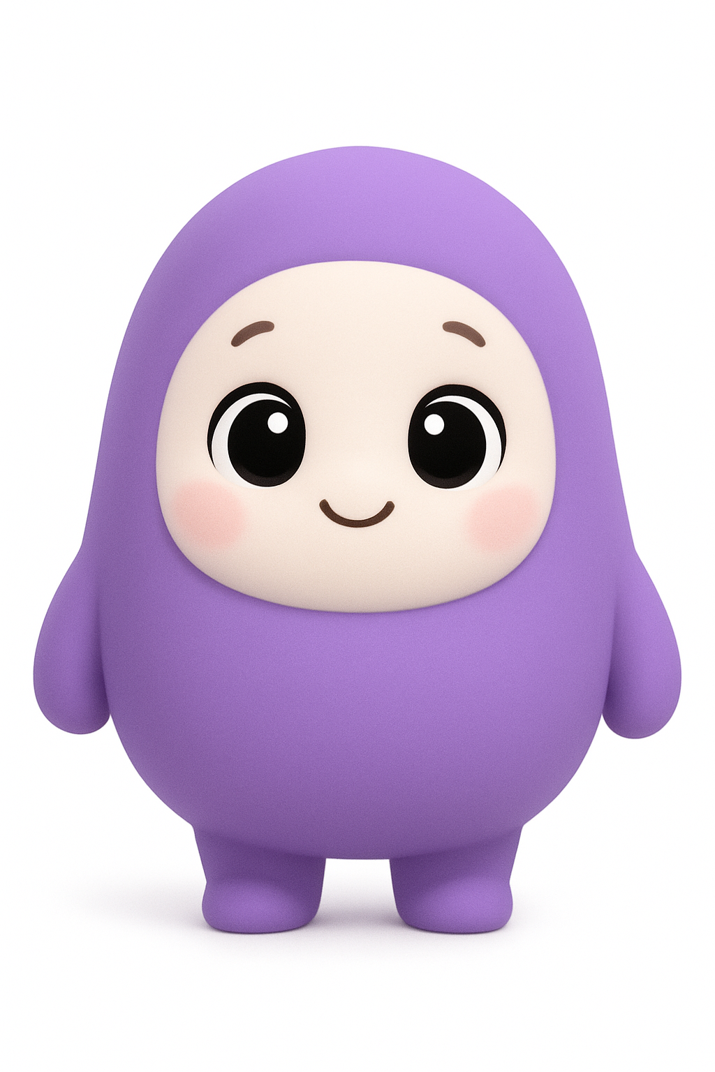 Nutri-E mascot - purple egg-shaped character